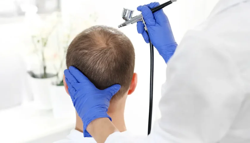 Zabieg infuzji tlenowej w gabinecie trychologicznym mgr Rozalia Bugara.